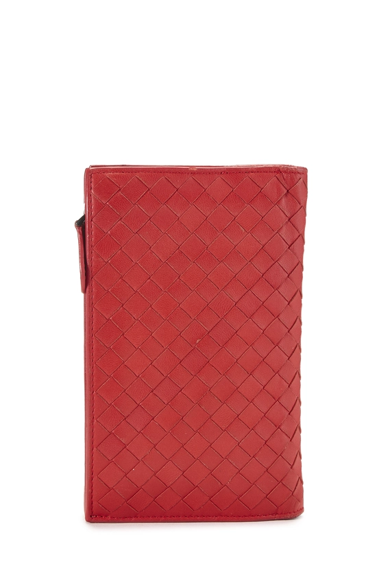 Red Intrecciato Compact Wallet, , large image number 2