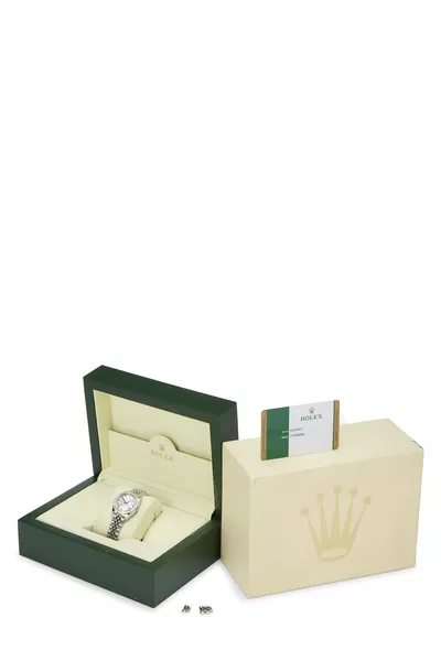 18K White Gold & Stainless Steel Roman Diamond Datejust 279384 28mm, , large