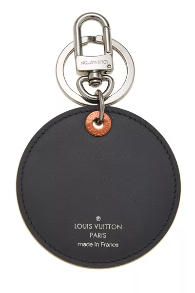 Navy Monogram Upside Down Bag Charm, , large