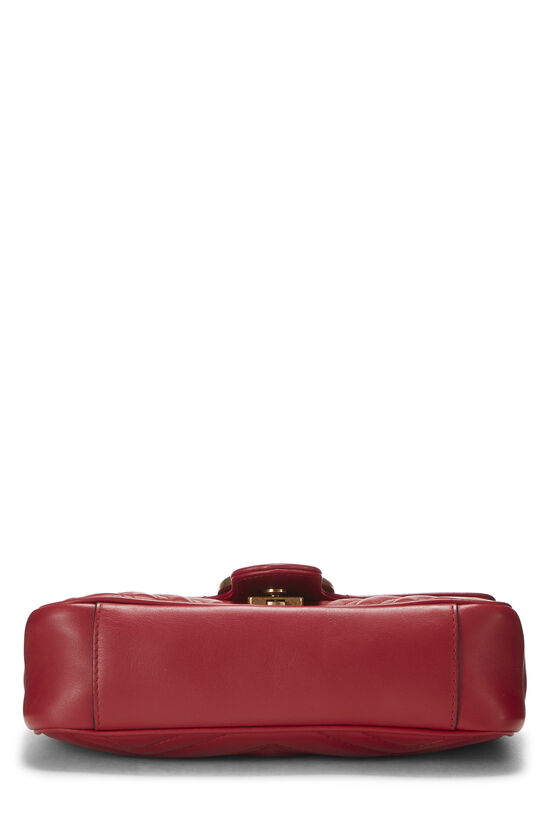 Red Leather GG Marmont Shoulder Bag Mini, , large image number 4