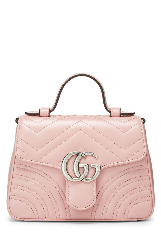 Pink Leather GG Marmont Top Handle Bag Mini, , large image number 0