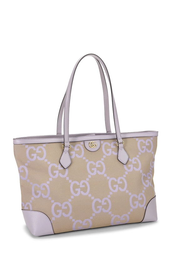 Purple Ophidia Jumbo GG Canvas Tote, , large image number 1