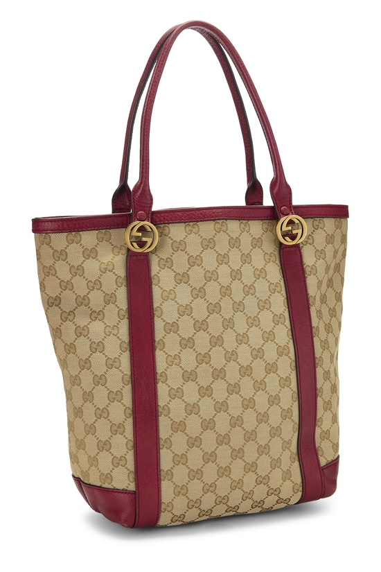 Red Original GG Canvas Interlocking Vertical Tote Small, , large image number 1