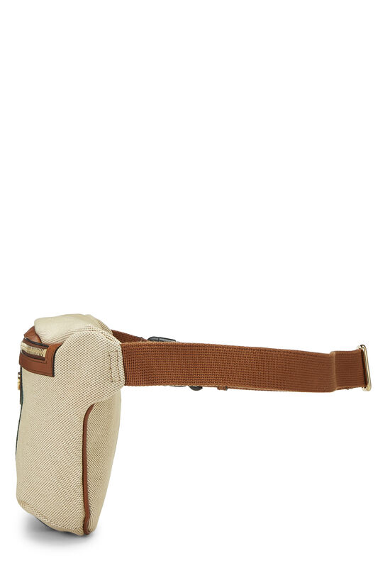 Beige Woven Vintage Web Belt Bag, , large image number 2