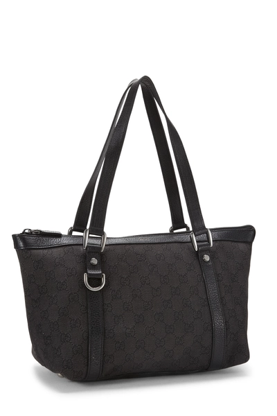 Gucci Black GG Denim Abbey Zip Tote — photo 2