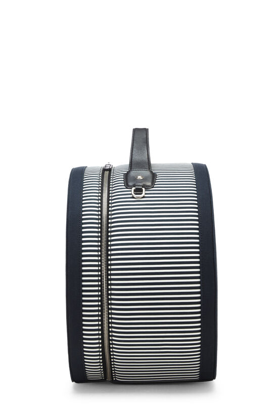Chanel Paris-Venice Navy & White Striped Canvas Rialto Hat Box  Q6A2DA0EMB001