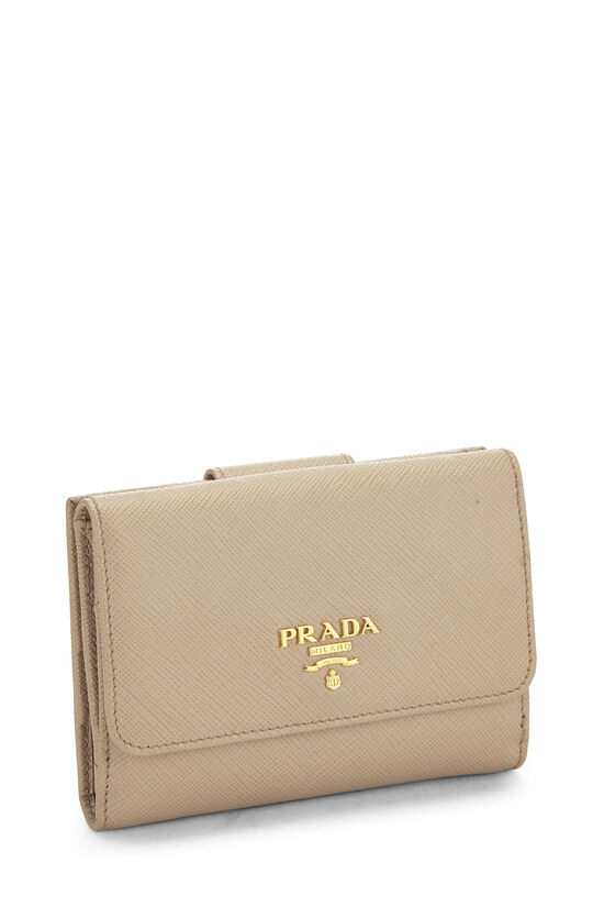 Beige Saffiano Compact Wallet, , large image number 1