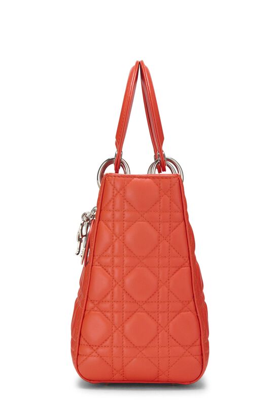 Orange Cannage Quilted Lambskin Lady Dior Medium, , large image number 2