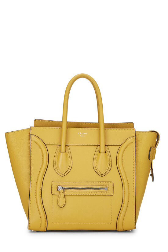 Yellow Calfskin Leather Luggage Micro, , large image number 0