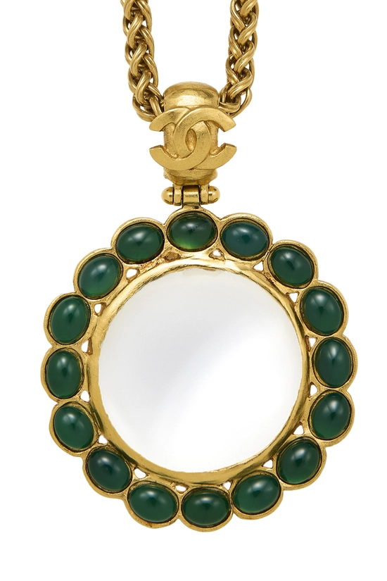 Gold Gripoix Monocle Necklace, , large image number 1