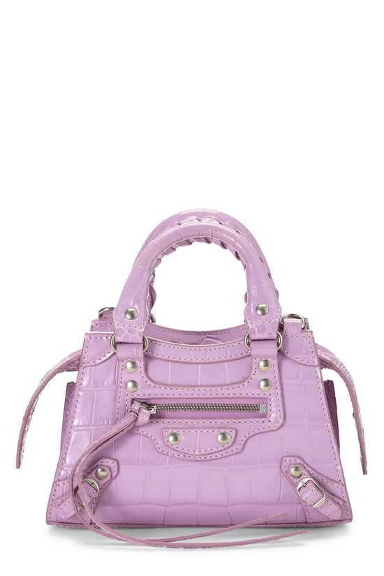 Purple Embossed Calfskin Neo Classic City Nano, , large image number 0