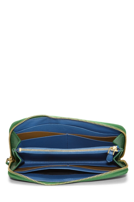 Green Saffiano Zip Around Wallet, , large image number 3