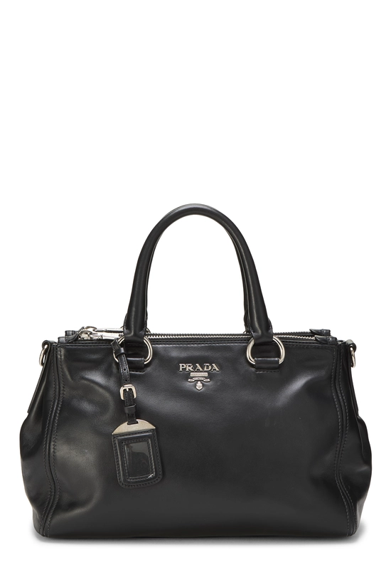 Black Calfskin Double Zip Handbag Medium, , large image number 0