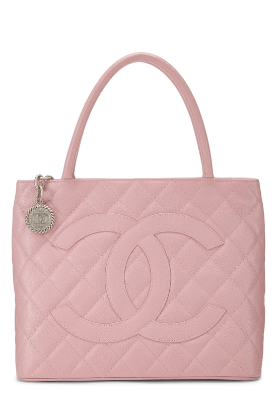 Pink Quilted Caviar Medallion Tote, , large image number 0