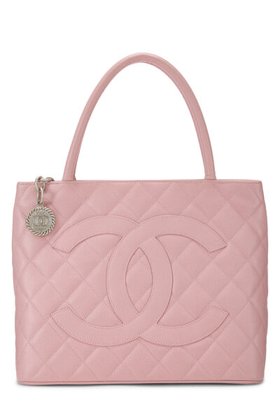 Pink Quilted Caviar Medallion Tote