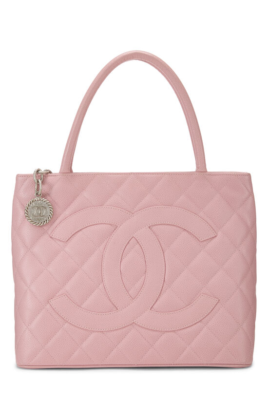 Pink Quilted Caviar Medallion Tote, , large image number 0