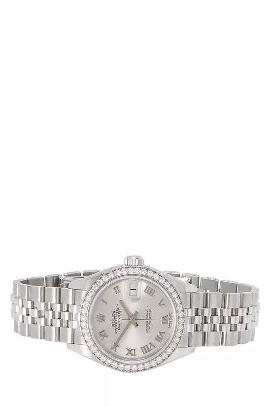 18K White Gold & Stainless Steel Roman Diamond Datejust 279384 28mm, , large image number 2