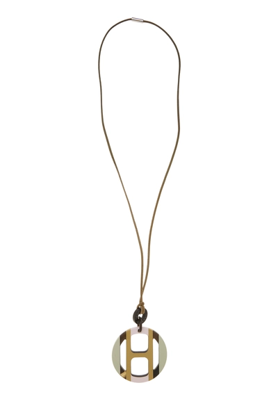 Multicolor Acrylic Horn H Equipe Necklace