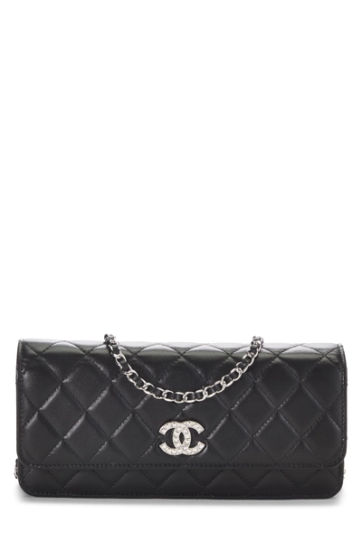 Chanel Black Lambskin 'CC' Crossbody Bag