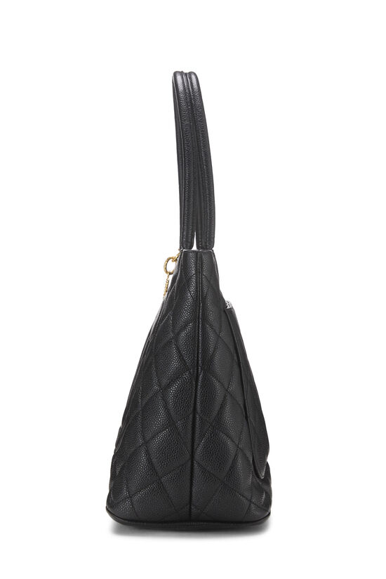 Chanel Black Quilted Caviar Medallion Tote Q6B02H0FKB496 | WGACA