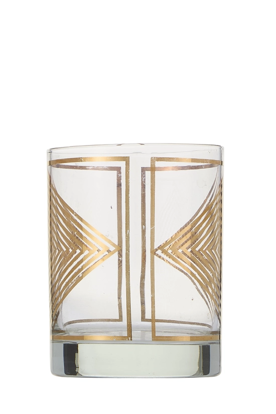 Gold 22k Gilded Geometric Chevron Glassware Set of 4, , large image number 2