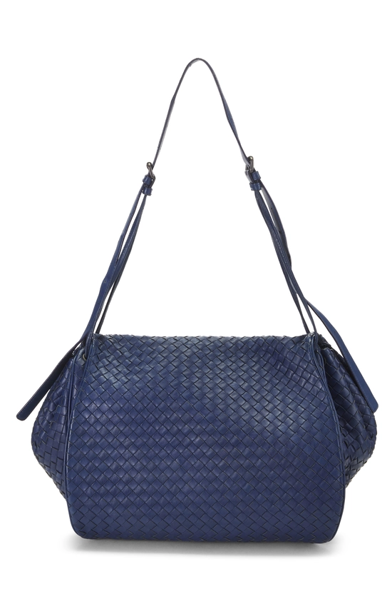 Blue Intrecciato Pocket Flap Crossbody Bag, , large image number 0