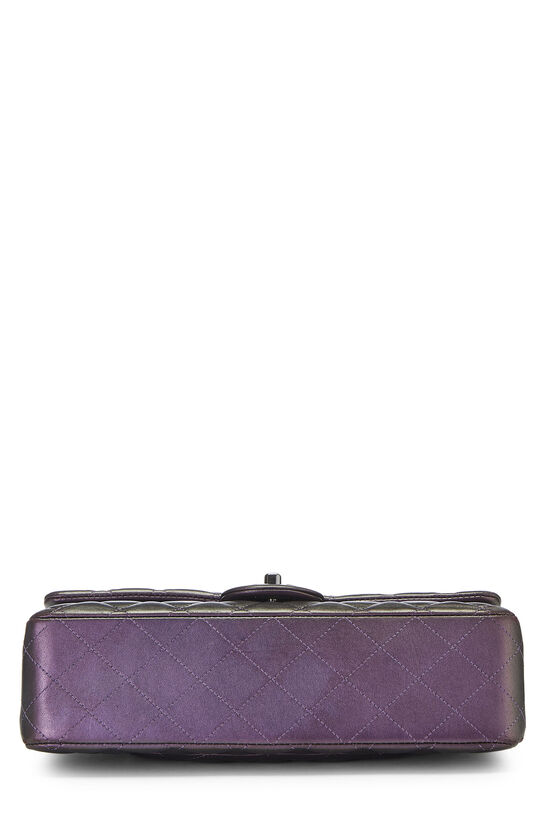 Chanel Mini Iridescent Purple Quilted Lambskin Wallet on a Chain