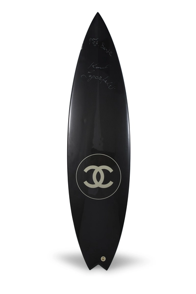 Black Carbon Fiber Logo Surfboard