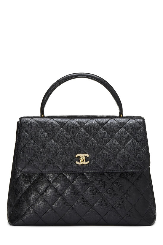 Black Quilted Caviar Kelly , , large image number 0