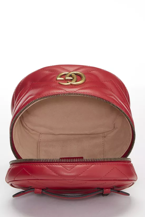 Red Leather GG Marmont Backpack Mini, , large image number 5