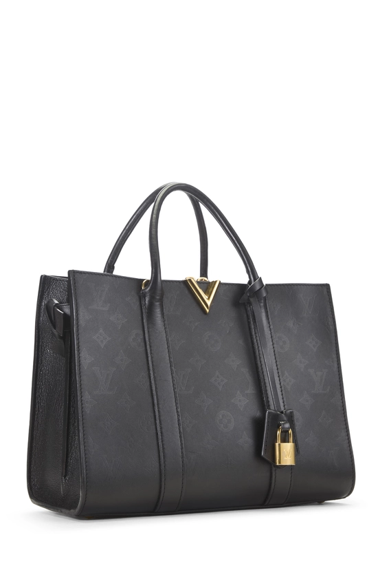 Black Monogram Cuir Plume Leather Very Tote MM, , large image number 1