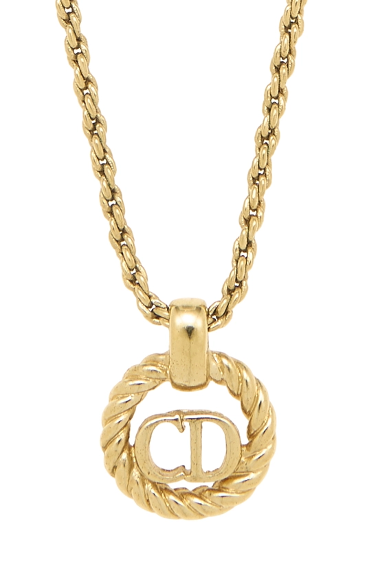Gold 'CD' Necklace Small, , large image number 1