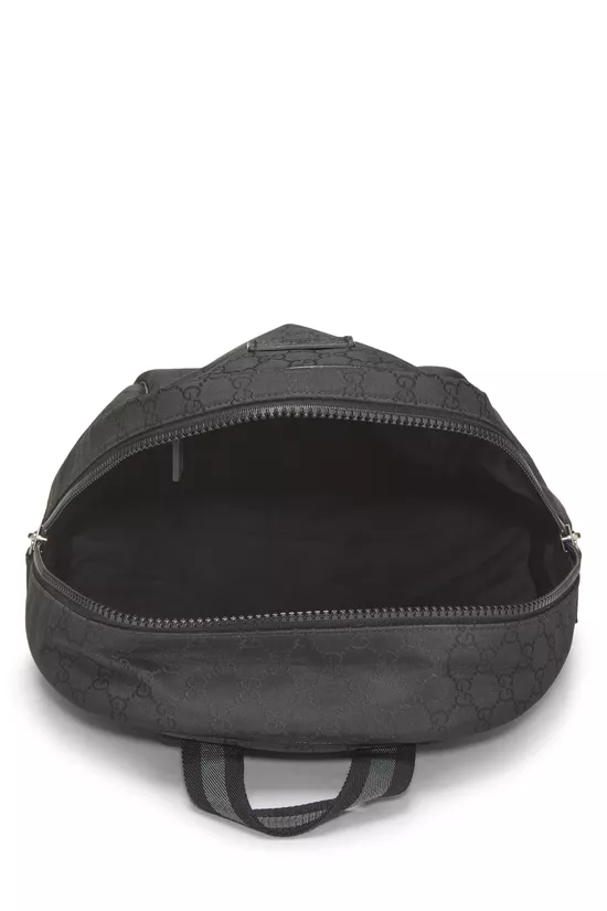 Black GG Nylon Slim Backpack, , large image number 5