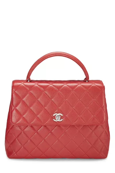 Chanel Red Quilted Caviar Kelly