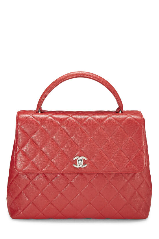 Red Quilted Caviar Kelly, , large image number 0