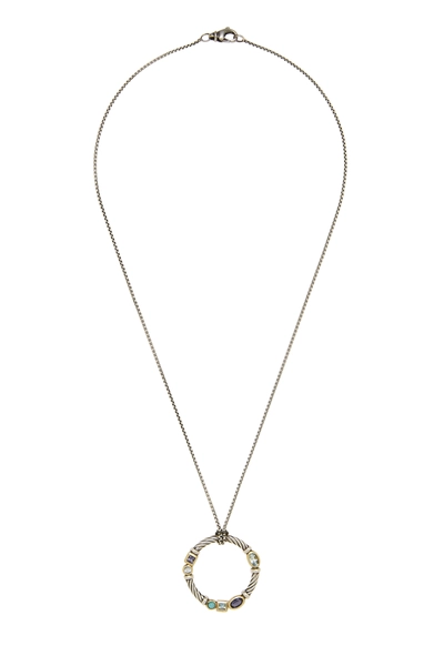 Silver Two-Tone Confetti Pendant Necklace