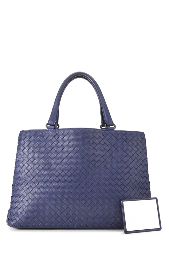 Navy Intrecciato Tote, , large image number 3