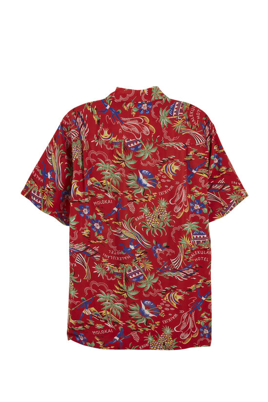 Red Hotel Motif Aupuni Hawaiian Shirt, , large image number 1