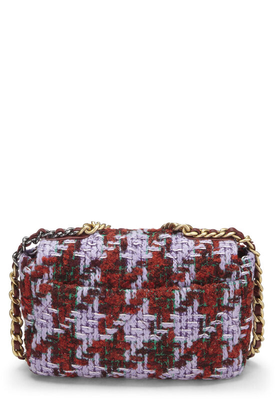 Purple & Red Quilted Tweed Chanel 19 Flap Bag, , large image number 4