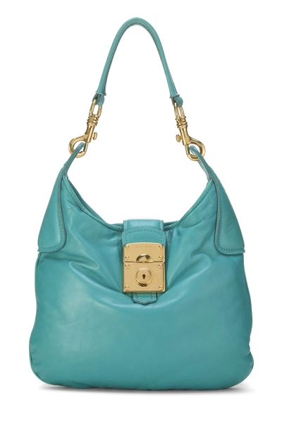 Blue Leather Hobo