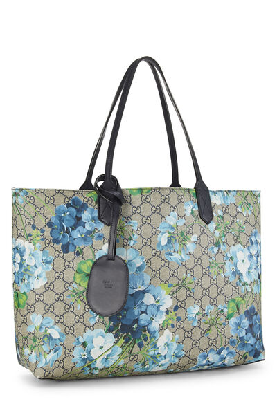Blue GG Blooms Supreme Canvas Reversible Tote , , large