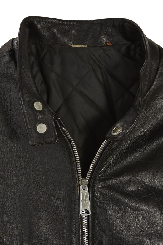 Black Leather Schott 1960s Jacket, , large image number 2