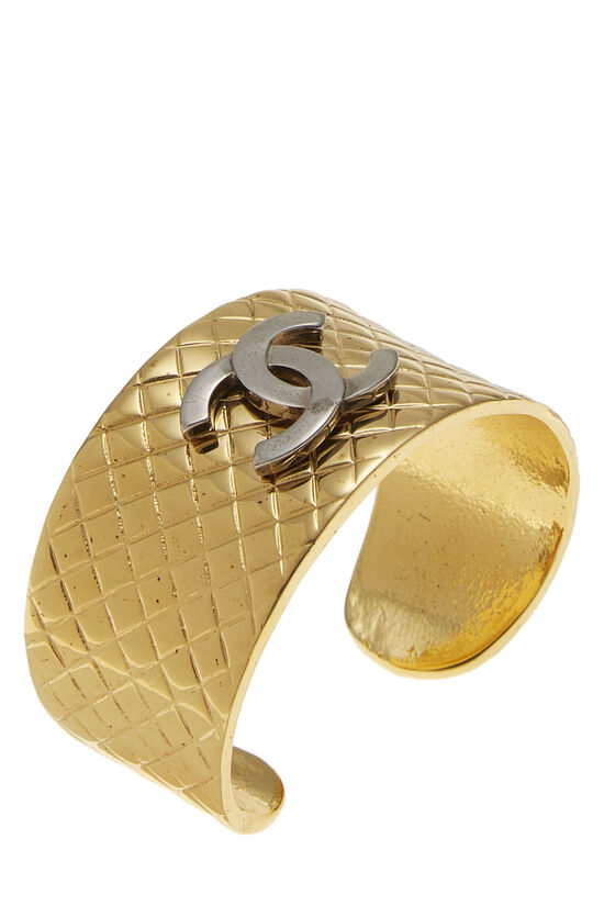 Gold Quilted 'CC' Cuff, , large image number 0