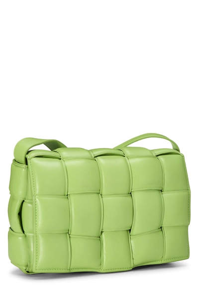 Green Maxi Intrecciato Padded Cassette, , large