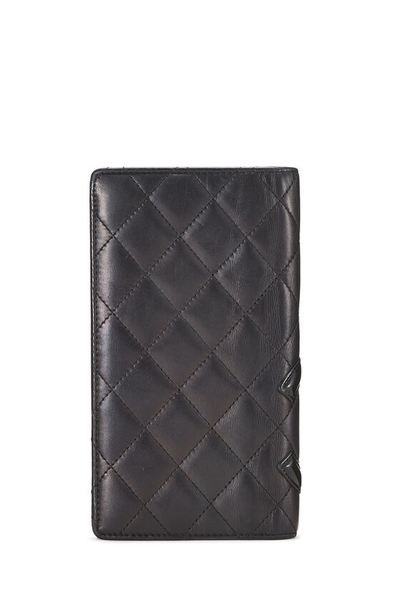 Black Quilted Calfskin Cambon Long Wallet, , large image number 3