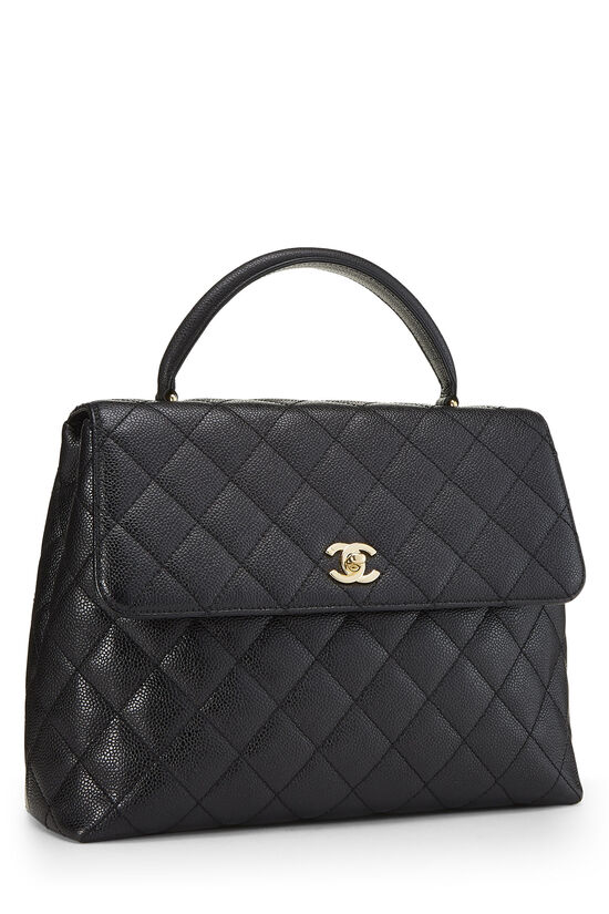 Black Quilted Caviar Kelly , , large image number 1