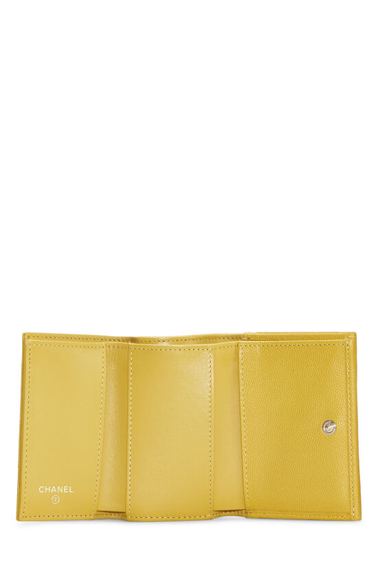 CHANEL Caviar Quilted Card Holder Yellow 665966