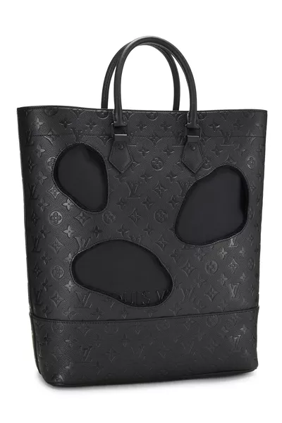 COMME DES GAR&Ccedil;ONS x Louis Vuitton Black Monogram Empreinte Bag with Holes, , large