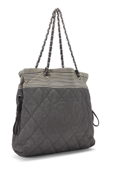 Chanel Black Denim 'CC' BonBon Tote Medium — photo 2