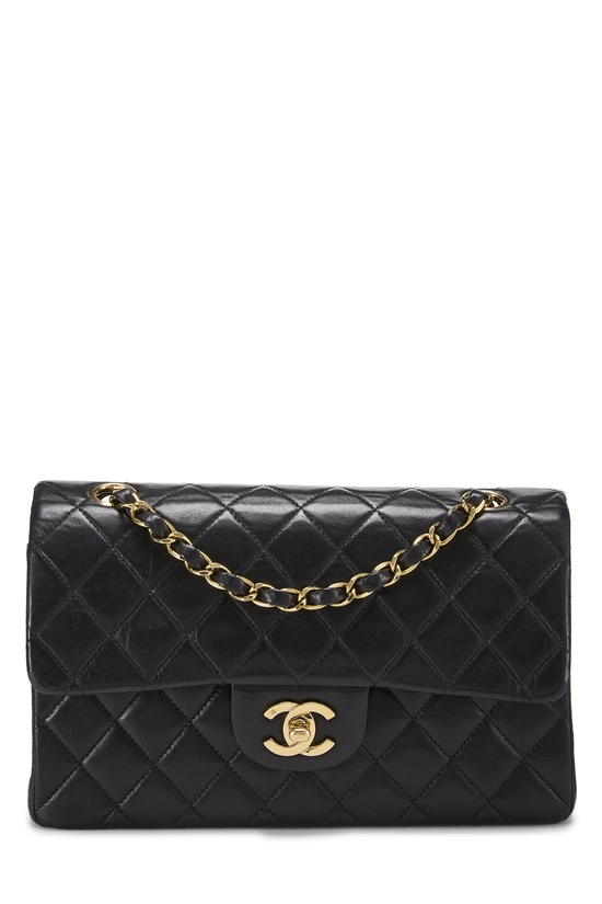 Black Quilted Lambskin Classic Double Flap Small, , large image number 0
